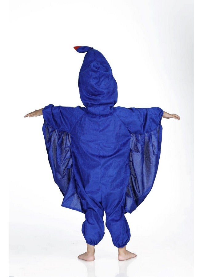 BookMyCostume BookMyCostume Peacock Blue Jumpsuit Indian National Bird Kids Fancy Dress Costume 7-8 years - Image 3