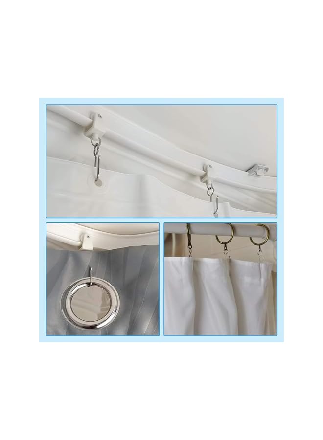 erorex S Shaped Curtain Hooks, 60PCS Stainless Steel Ceiling Track Hooks, Metal Drapery Rings for Hanging Curtains and Rods (Silver)  - Image 3