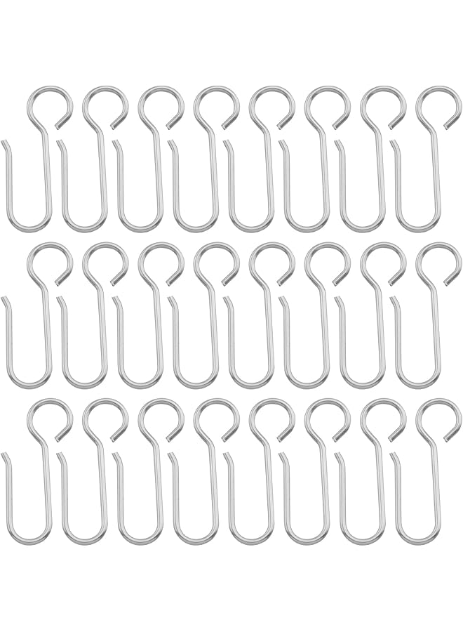 erorex S Shaped Curtain Hooks, 60PCS Stainless Steel Ceiling Track Hooks, Metal Drapery Rings for Hanging Curtains and Rods (Silver)  - Image 1