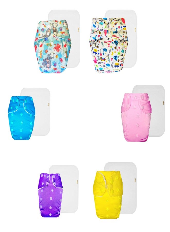 حفاضات دمبلدو القماشية الممتازة مع حشوة قطنية (عبوة من 6) | شعور بالجفاف والراحة | مانعة للتسرب | سهلة التنظيف | موثوق بها من قبل الأمهات | من 3 أشهر إلى 3 سنوات | للجنسين - Image 1