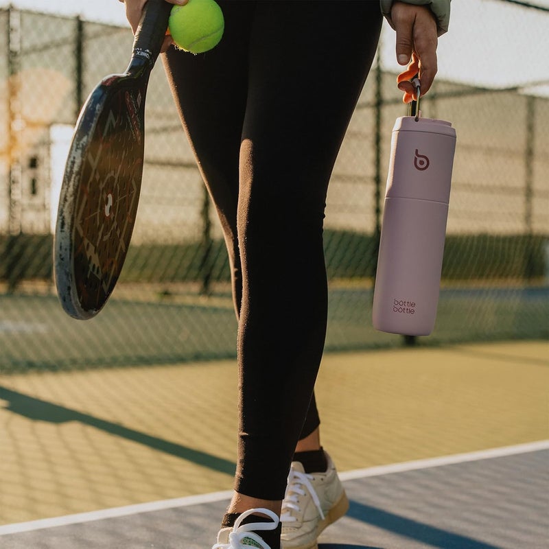 bottle bottle Insulated Water Bottle 24oz with Straw Lid and Handle for Sports Travel Gym Stainless Steel Water Bottles Double-Wall Vacuum Metal Thermos Bottles Leak Proof BPA-Free (Light Pink) - Image 2