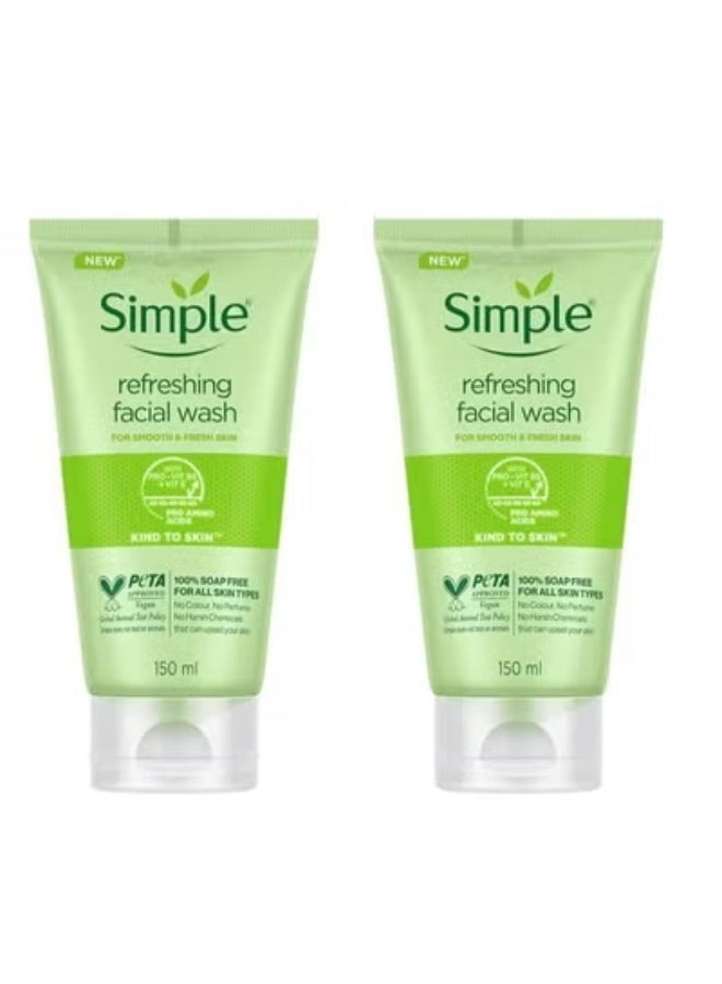 simple 2pc Simple Refreshing Facial Wash 150 Ml - Image 1
