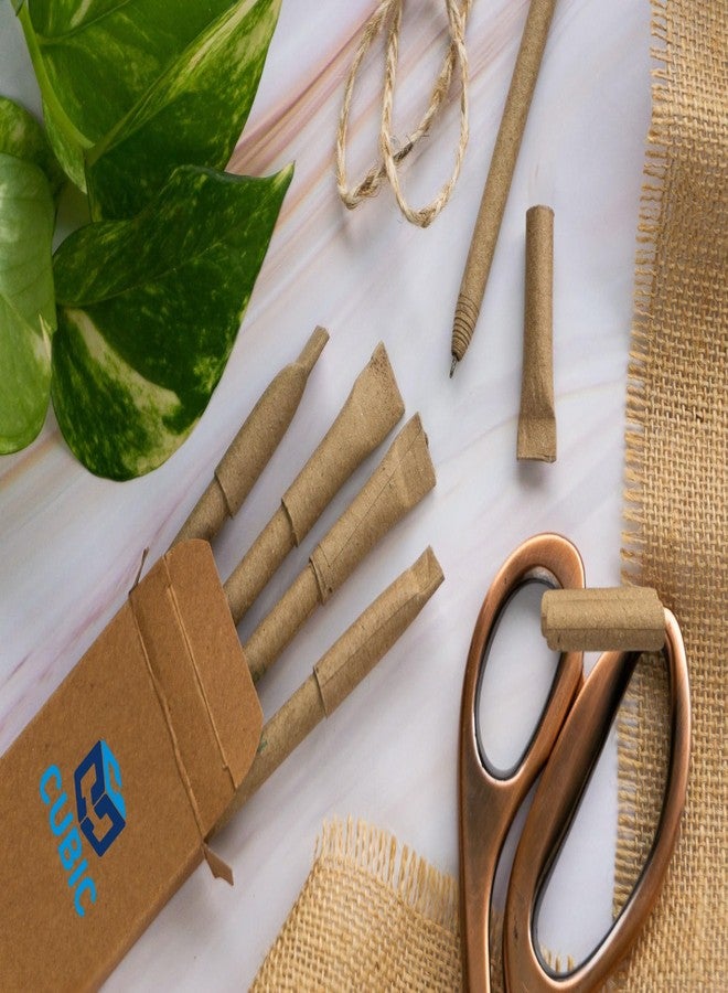 Cubic Brown Paper Pens - Pack of 10 | Eco-Friendly, Lightweight & Smooth Writing Pens for Office, School & Everyday Use - Image 3