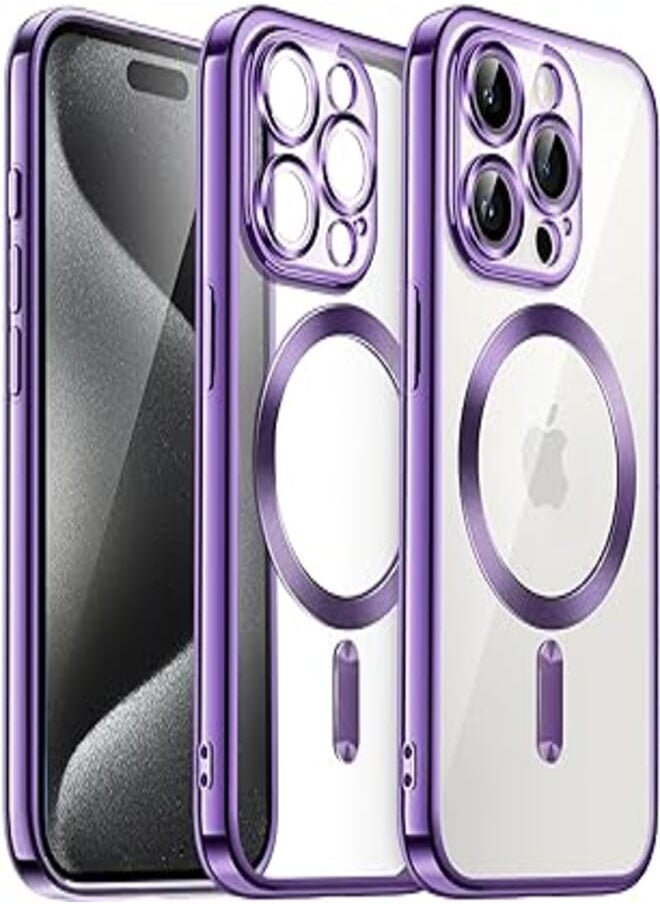 Generic - JETech Electroplated Case for iPhone 15 Pro MAX 6.7 Inches, Camera Lens Full Protection, Compatible with MagSafe Wireless Charging, Anti-Shock with Soft TPU (Purple) - Image 1