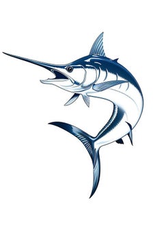 Dopetattoo 6 Sheets Temporary Tattoos for Women Adults Marlin Swordfish Jumping Fish Sailfish Temporary Fake Tattoo Men Woman Neck Arm 