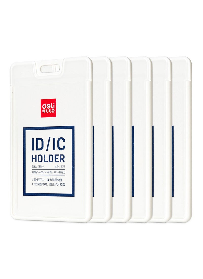 Deli Deli 8315-WHITE Name Badge Holder (Inner core size: 54×89mm, without lanyard) - ideal for office, exhibitions, or conferences  - Image 1