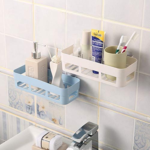 Mobhada Bathroom Kitchen Office Plastic Inter Design Shelf Rack Holder Cum Kitchen Organizer with Suction Cup - Image 5