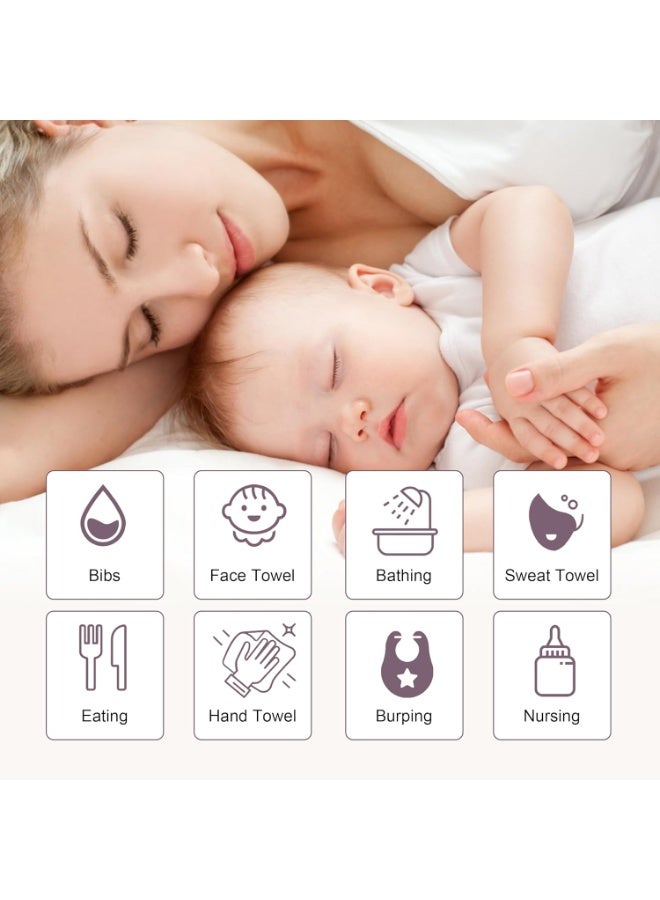 Ease Cubs Muslin Burp Cloths Large 100% Cotton Hand Washcloths for Boys & Girls, Baby Essentials Extra Absorbent and Soft Burping Rags for Newborn Registry (Brown, 12-Pack, 20" X10")  - Image 1
