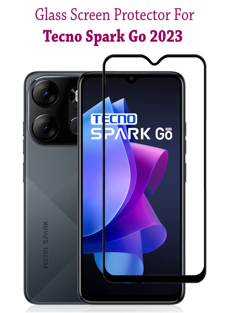 Generic - Tempered Glass Screen Protector For Tecno Spark Go 2023  - Black - Image 1