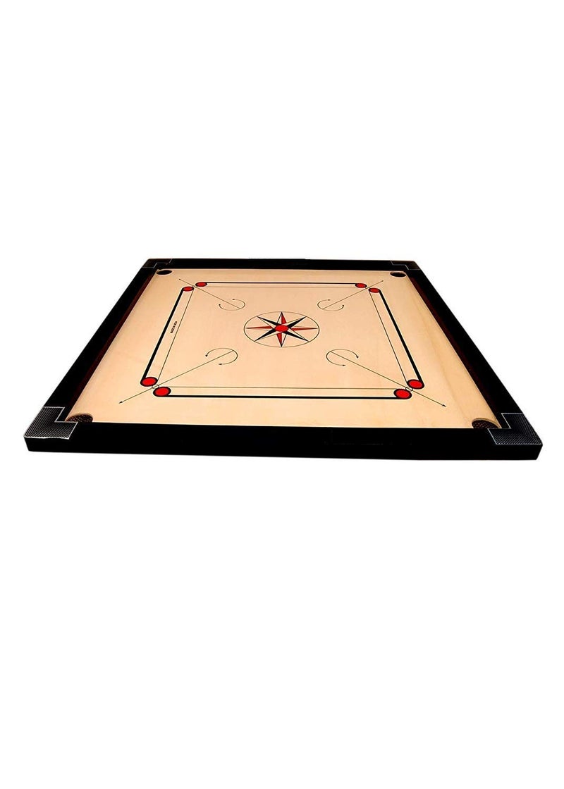 M ART PRO Superior Matte Finish Practice Carrom Board 26 inches for Serious Professional Practice with Coins Striker and Powder Beige ABC- Engineering Wood (26x26 Inches Carrom Board Style A),All Ages - Image 3
