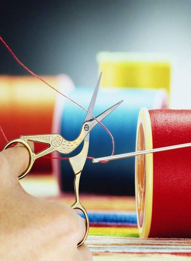 Acronde مقص خياطة على شكل لقلق عتيق 2 قطعة من أكروندي، مقص خياطة من الفولاذ المقاوم للصدأ، مقص حاد للخياطة للتطريز، الحرف، الأعمال الفنية والاستخدام اليومي (ذهبي) - Image 3