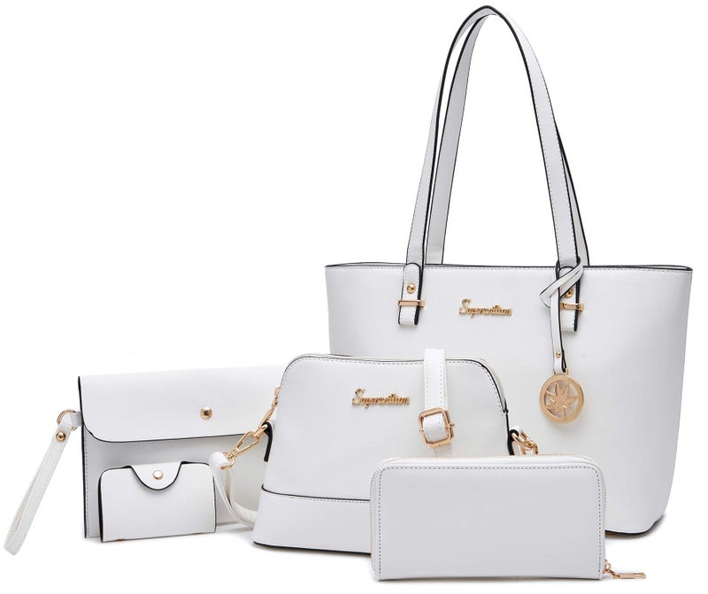 Soperwillton Handbags and Purses for Women Shoulder Tote Bags Top Handle Satchel Purse Set 5pcs