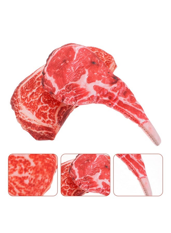 NUOBESTY 2Pcs Dog Chew Toys - Artificial Steak & Plush Dog Squeaky Toys for Training & Cleaning Teeth - Image 2