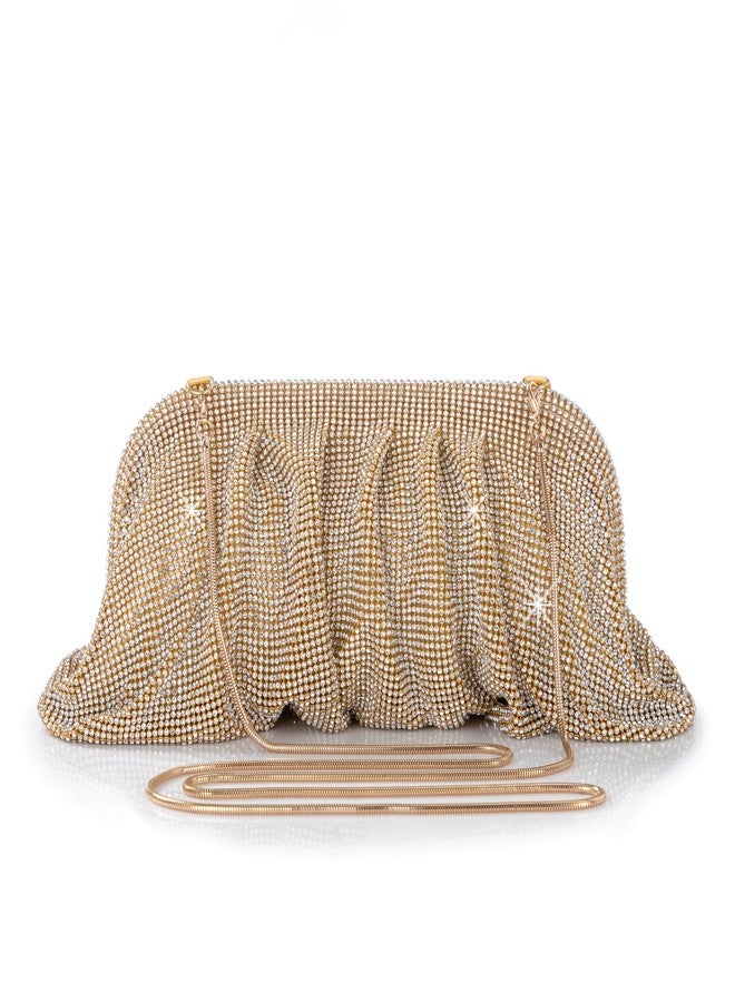 كوكو لاند حقيبة يد نسائية مرصعة بأحجار الراين من كوكولاند - حقائب سهرة أنيقة مزينة بأحجار الراين اللامعة على شكل سحابة، مثالية للحفلات وحفلات الزفاف. - Image 1