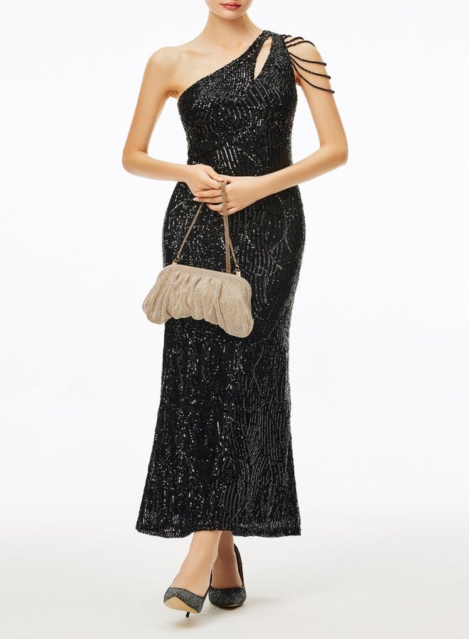 كوكو لاند حقيبة يد نسائية مرصعة بأحجار الراين من كوكولاند - حقائب سهرة أنيقة مزينة بأحجار الراين اللامعة على شكل سحابة، مثالية للحفلات وحفلات الزفاف. - Image 5