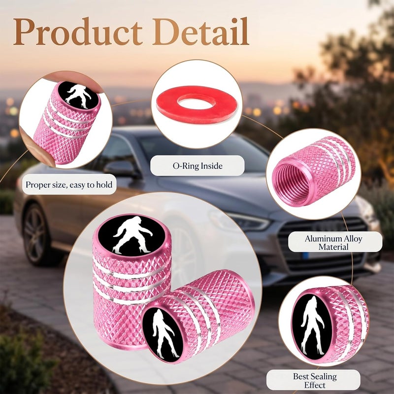 DoYoMo 4pcs Red Valve Stem Caps Red Lip Print Tire Air Caps Aluminum Car Valve Stem Cover Cover for Auto Truck Bicycle Motorcycle Corrosion Proof Universal Cars Accessories Lip Print Gifts for Women Men - Image 2