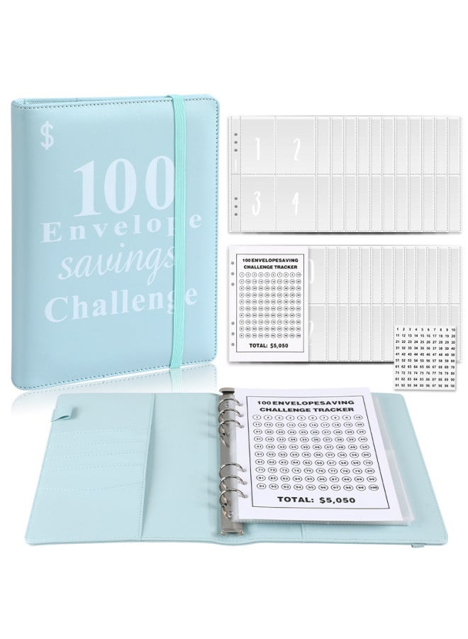 HONGYANG Envelopechallenge Loose-leaf Notebook 100 Days Money Saving Book Challenge Cash Saving Book - Image 1
