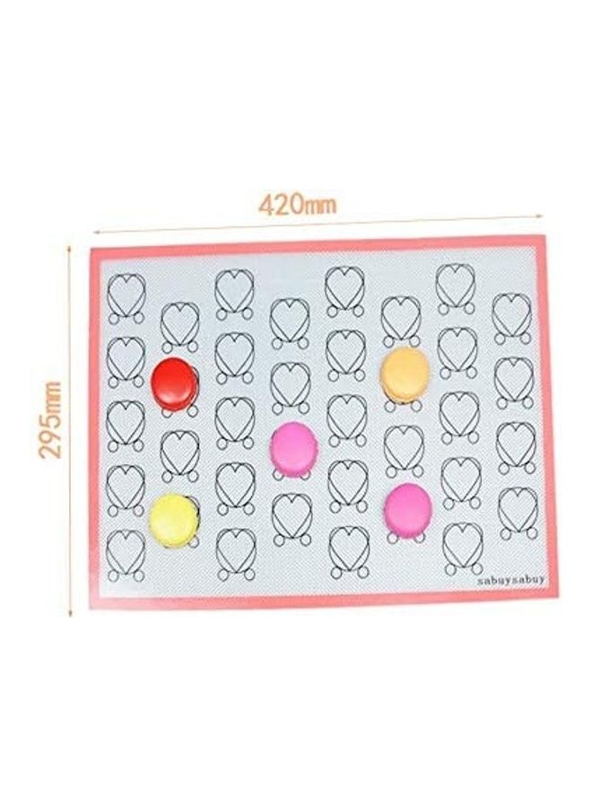 نيبمينينت بساط عجين من السيليكون: 36 حلقة على شكل قلب للفرن والمعجنات والمعكرونة والخبز رمادي 42 x 29سم - Image 3