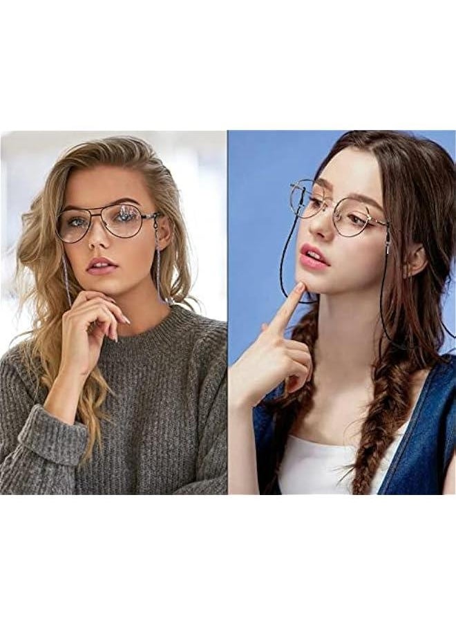 Generic Eyeglass Chain Holders PU Leather Sunglasses Strap Lanyard Cord Necklace Anti-Loose Eyewear Retainer for Sports, Set of 4  - Image 5