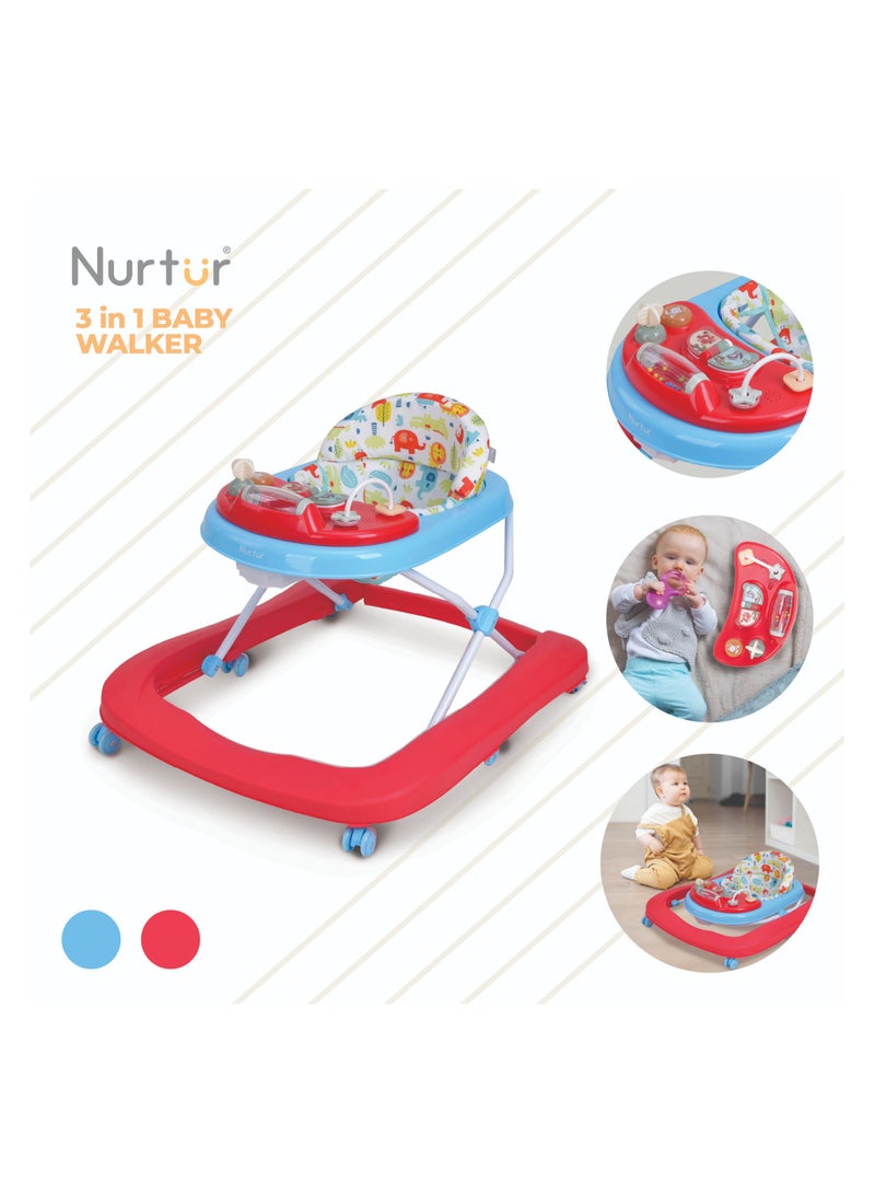 Nurtur 3 In 1 Baby Multi Walker-rocking Function- Music - 3 Height Adjustment, easy fold - Multi - Image 1