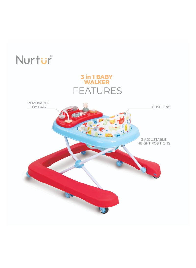Nurtur 3 In 1 Baby Multi Walker-rocking Function- Music - 3 Height Adjustment, easy fold - Multi - Image 4