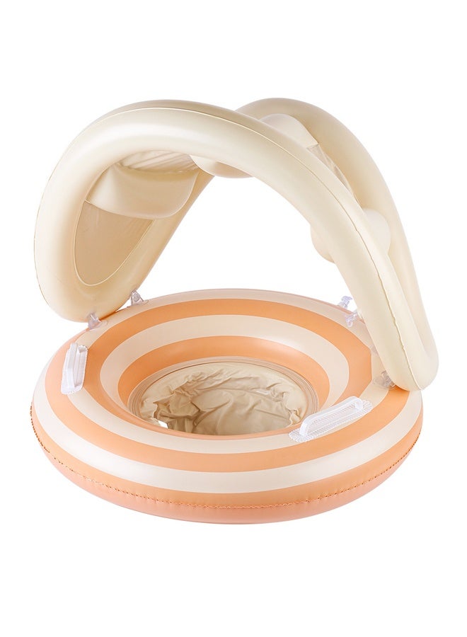 هالامودو حمام سباحة الطفل عائمة مع القشرة ومقعد قابل للتعديل - حماية من الشمس، مقبض وسادة الهواء للاستقرار - حمام سباحة آمن للرضع الطفل الصغير، حلقة سباحة الطفل - Image 1