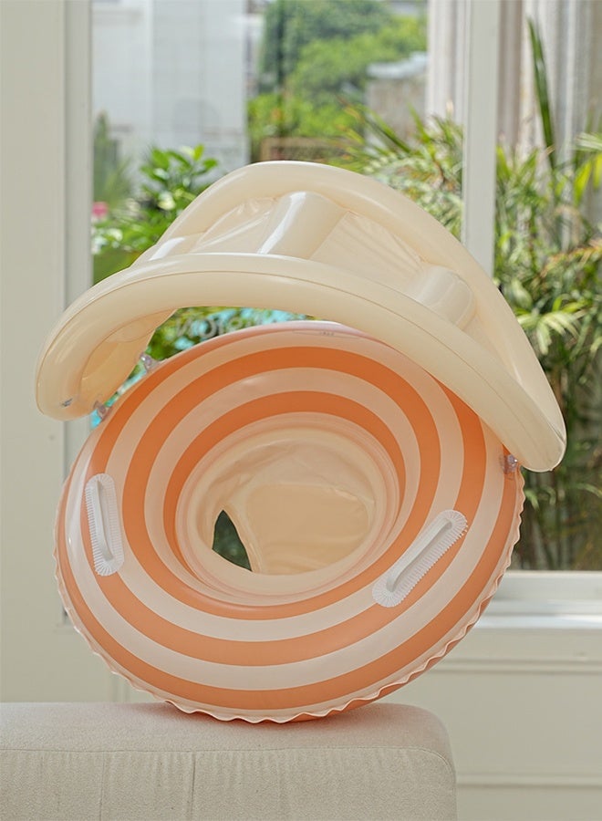 هالامودو حمام سباحة الطفل عائمة مع القشرة ومقعد قابل للتعديل - حماية من الشمس، مقبض وسادة الهواء للاستقرار - حمام سباحة آمن للرضع الطفل الصغير، حلقة سباحة الطفل - Image 5