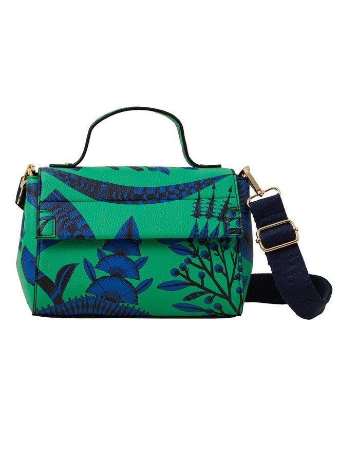 Accessorize London Women's Green Satchel Sling Bag with Adjustable Strap| crossbody sling bag for women stylish|Ladies trendy sling bag|latest handbag for woman - Image 1