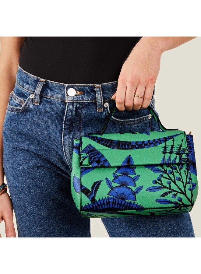 Accessorize London Women's Green Satchel Sling Bag with Adjustable Strap| crossbody sling bag for women stylish|Ladies trendy sling bag|latest handbag for woman - Image 2