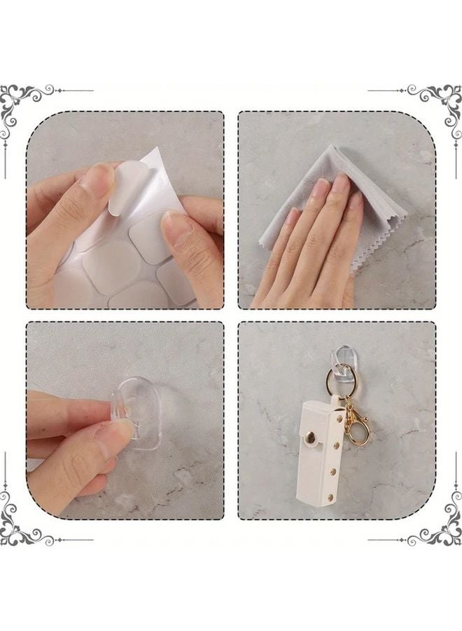 30pcs Clear Adhesive Wall Hooks Heavy Duty Removable Non Slip Plastic Sticky Hooks - Image 4