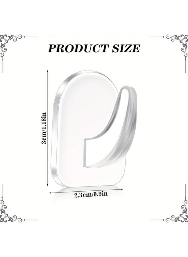 30pcs Clear Adhesive Wall Hooks Heavy Duty Removable Non Slip Plastic Sticky Hooks - Image 3