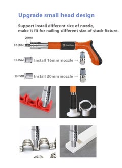 GearZone Nail Wall Fastening Tool with 100pcs Nails,  Manual Steel Nail Gun, Strength Adjustable for Home DIY Woodworking Cement Wall  - Image 3