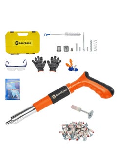 GearZone Nail Wall Fastening Tool with 100pcs Nails,  Manual Steel Nail Gun, Strength Adjustable for Home DIY Woodworking Cement Wall  - Image 1