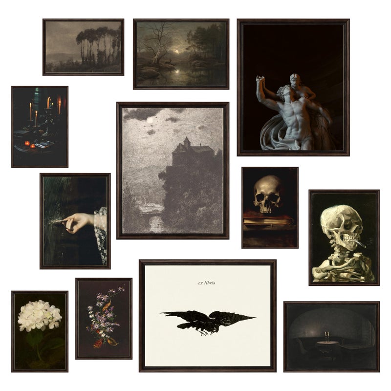 97 Decor Dark Academia Decor For Bedroom  Gothic Home Decor Aesthetic Moody Dark Academia Wall Art Vintage Halloween Posters For Room Aesthetic Spooky Gothic Pictures Goth Decorations UNFRAMED