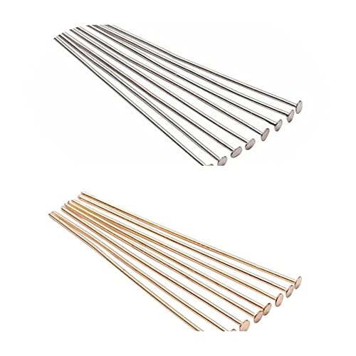 Crafteez Combo of Golden Silver Head Pins for Jewellery MakingFindings Pack of 200 Pcs100 Pcs Each