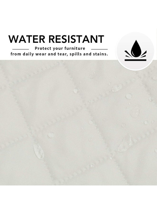 KYD Sofa Cover 2 Seater Medium Loveseat Chair Sofa Slipcover Wrinkle-free Reversible Sofa Cover Water Resistant Couch Cover Furniture Protector Cover with Elastic Straps White - Image 5