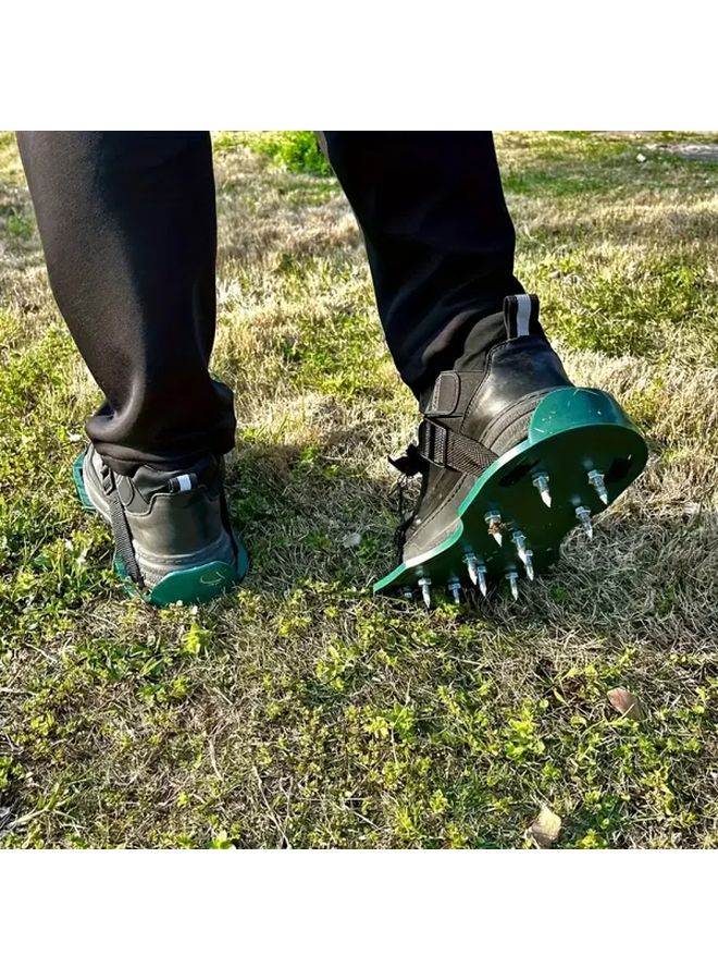 Black Lawn Aeration Shoes Durable Plastic Iron Build For Long Term Outdoor Use - Image 3