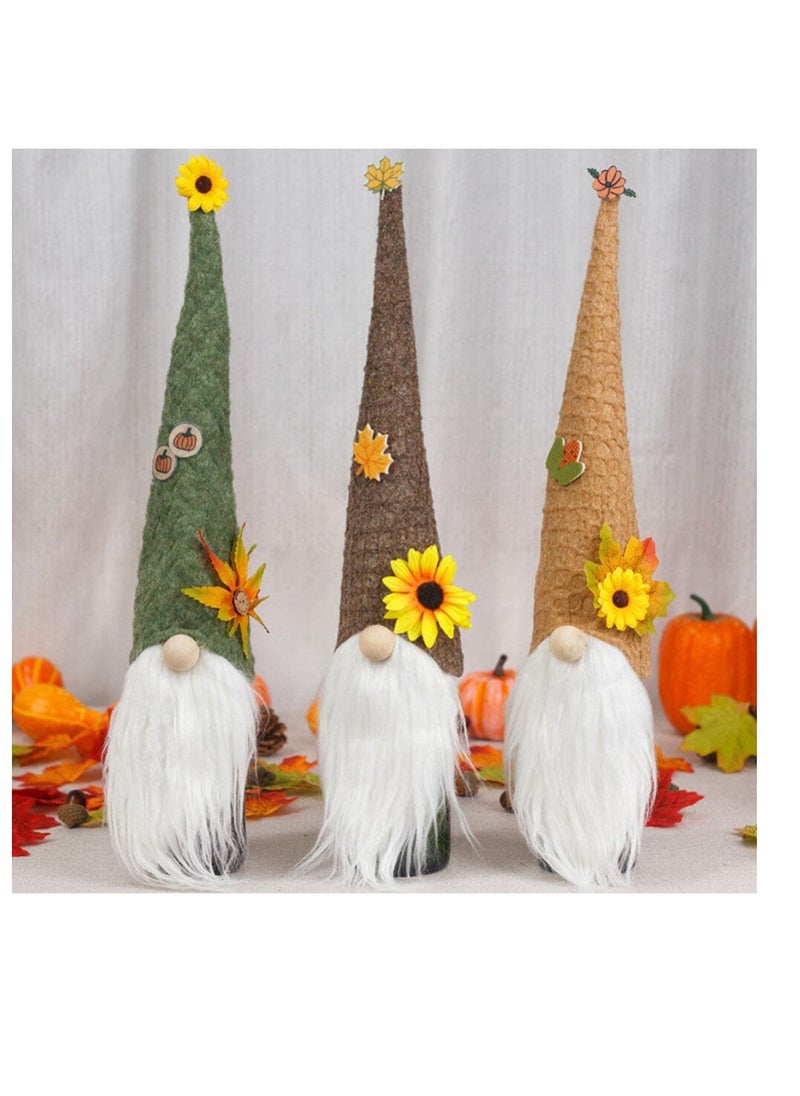 SYOSI 3pcs Gnome Wine Bottle Covers  Gnome Bottles Cover Gnomes Plush Wine Bottle Decorations for  Festival Party Holiday  - Image 3