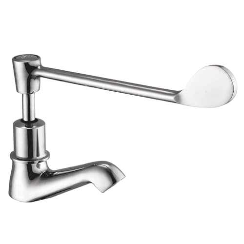 Kamal Brass Elbow Action Pillar Cock Tap Faucet - Eco | Deck Mount Installation Type | Elegant Finish - Silver (Pack of 2) - Image 2