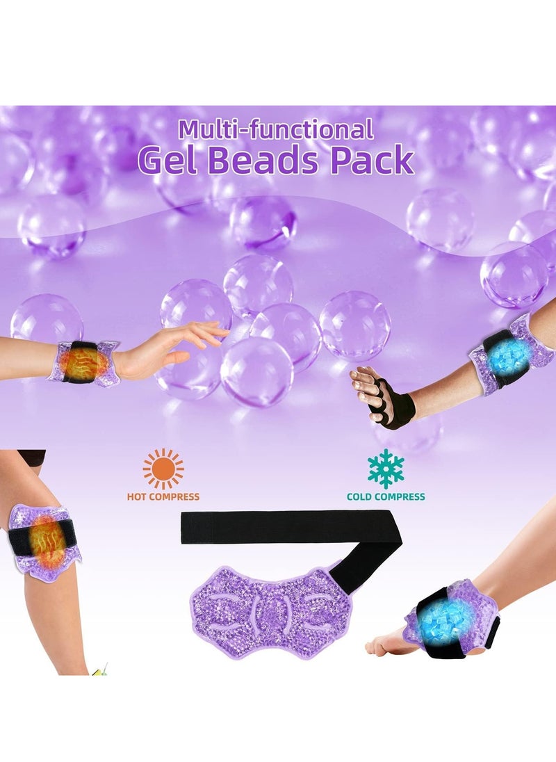 SYOSI - Ankle/Sport Foot Ice Therapy Wrap, Hot Cold Gel Pack with Adjustable Brace for Sprained Ankles, Plantar Fasciitis, Achilles, and Swelling Feet, Microwaveable, Freezable Reusable, Purple - Image 1