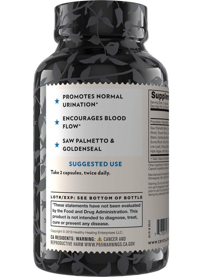 Crystal Star Prostate Support Saw Palmetto Supplements for Men (60 Capsules) - Bladder & Urine Health - Ginger & Pygeum - Non-GMO - Image 2