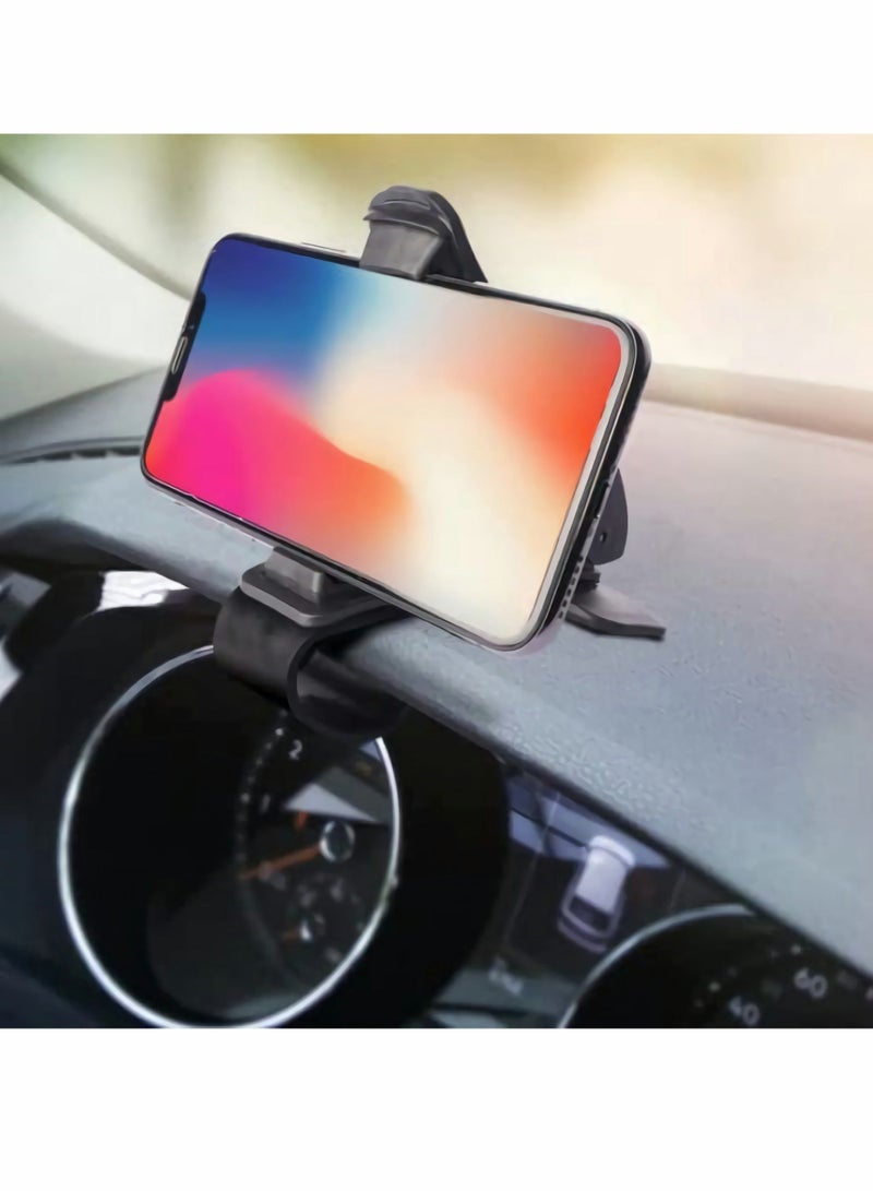 Universal Car Dashboard Mount Holder Stand Clamp Cradle Clip for Cell Phone Non-Slip Durable Car Phone Holder (Black) - Image 2