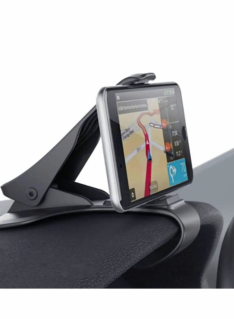 Universal Car Dashboard Mount Holder Stand Clamp Cradle Clip for Cell Phone Non-Slip Durable Car Phone Holder (Black) - Image 1