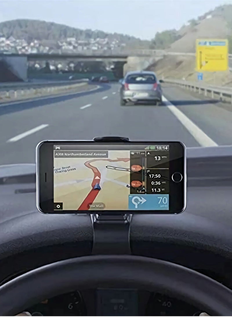 Universal Car Dashboard Mount Holder Stand Clamp Cradle Clip for Cell Phone Non-Slip Durable Car Phone Holder (Black) - Image 4
