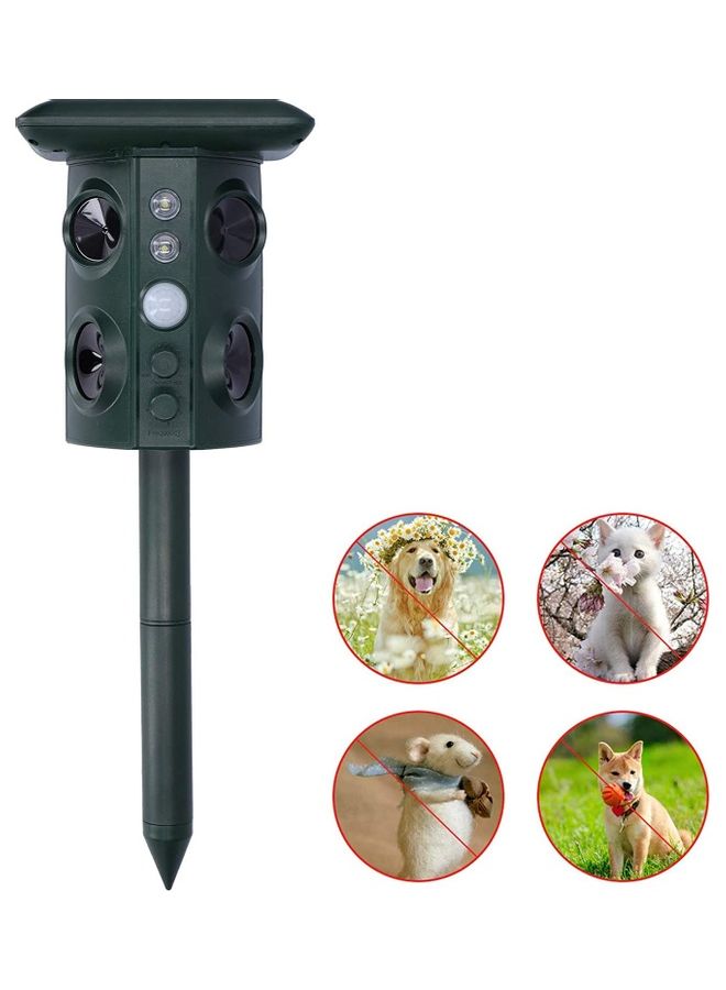 نيبمينينت Solar Waterproof Ultrasonic Animal Repeller Pest Green - Image 4