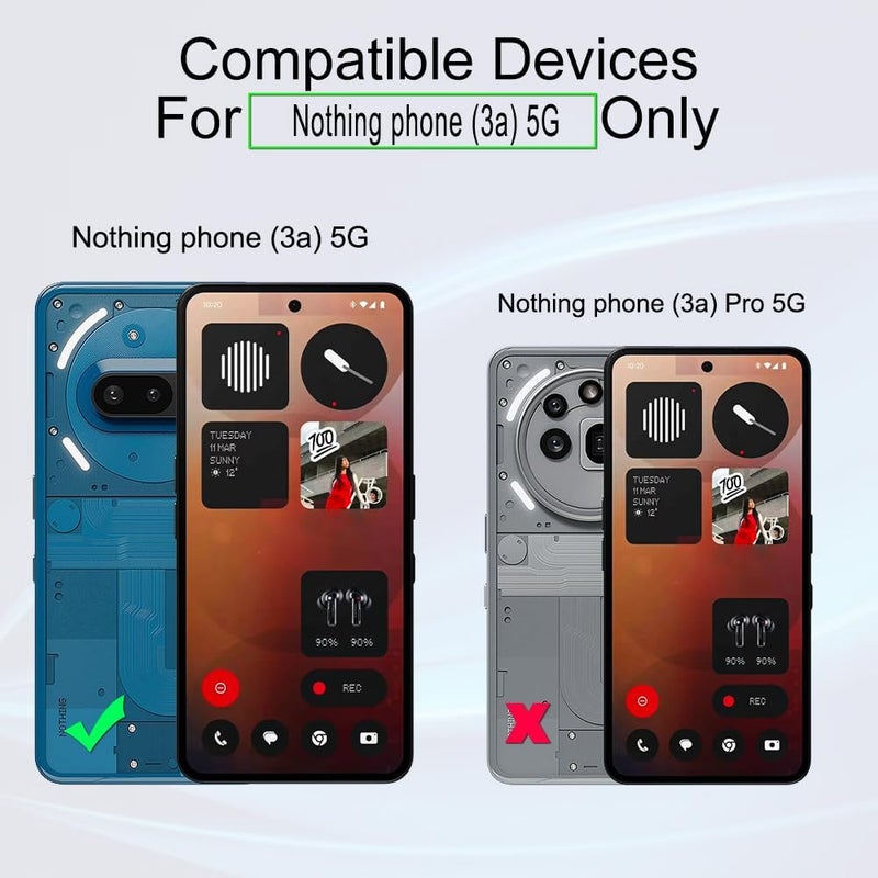 ايبيويند إيبويند لحماية شاشة هاتف Nothing Phone (3a) 5G 6.77 بوصة، عبوة من قطعتين، زجاج مقسى بصلابة 9H، مع قطعة واحدة لحماية عدسة الكاميرا، سهل التركيب، وضوح عالي الدقة، فائق المقاومة، متوافق مع الحافظة - Image 2