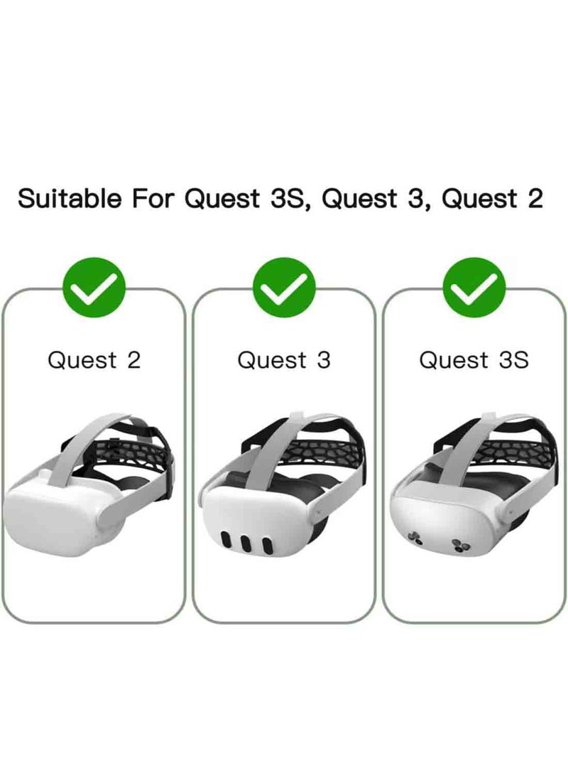 وسادة حزام رأس للواقع الافتراضي لـ Meta Quest 3/3S/Quest 2، ووسادة راحة مريحة من نوع Elite Strap للاستلقاء، ودعم تخفيف الضغط على الرقبة أثناء اللعب الطويل والتمارين الرياضية والأفلام - Image 4