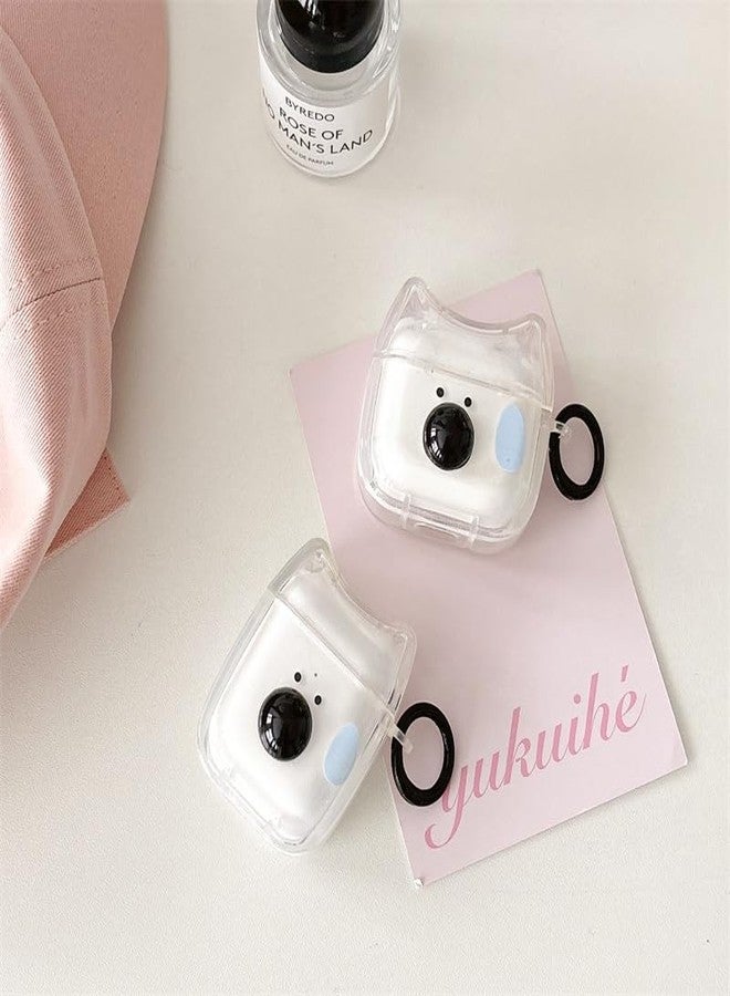 جراب سماعات شفاف لسماعات AirPods 4، جراب سيليكون TPU ناعم بتصميم وجه قطة لطيف، غطاء حماية لسماعات AirPods 4 بتصميم أذن قطة، واقي مقاوم للصدمات لسماعات iPod - كلب يتعرق - Image 5