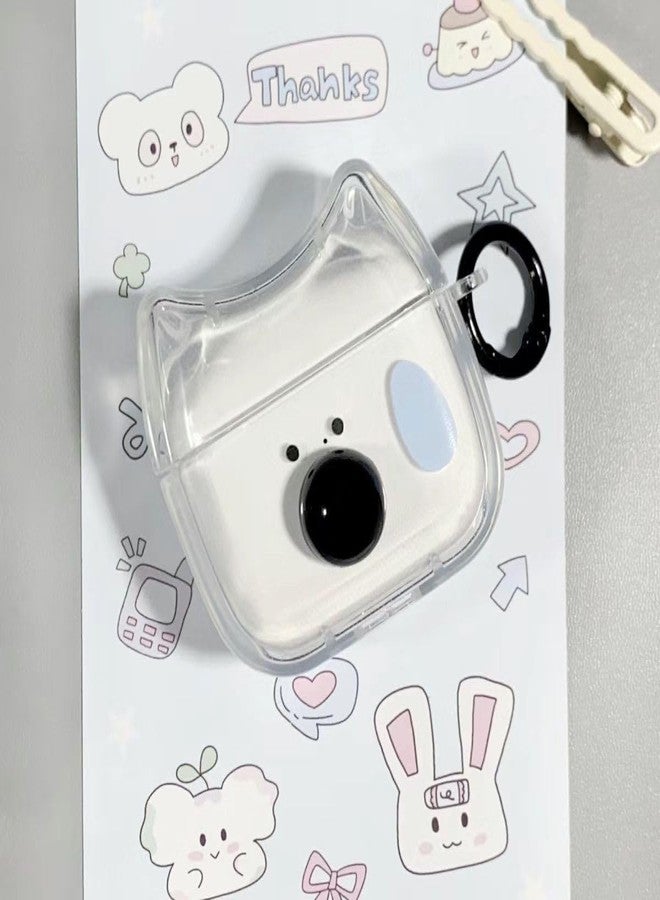 جراب سماعات شفاف لسماعات AirPods 4، جراب سيليكون TPU ناعم بتصميم وجه قطة لطيف، غطاء حماية لسماعات AirPods 4 بتصميم أذن قطة، واقي مقاوم للصدمات لسماعات iPod - كلب يتعرق - Image 2