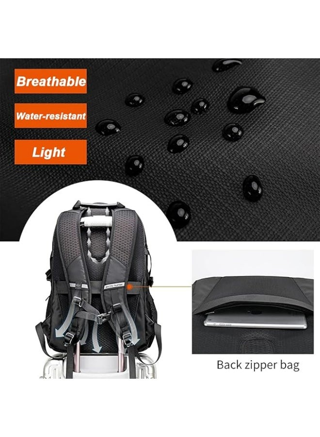 أركتيك هانتر حقيبة ظهر Arctic Hunter للرجال والنساء بسعة 30 لترًا، حقيبة كمبيوتر محمول مقاس 15.6 بوصة مقاومة للماء ومتعددة الجيوب وأنيقة وحقيبة ظهر جامعية ذكية مع منفذ USB وسحاب YKK - Image 5